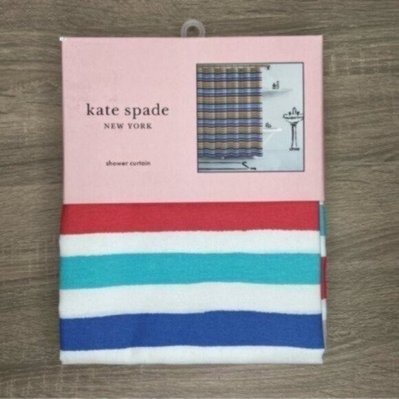 Kate Spade Painted Stripe Shower Curtain NEW - Picture 1 of 3